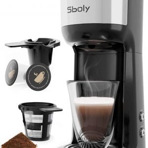 Sboly Single Serve Coffee Maker Brewer for K-Cup Pod & Ground Coffee